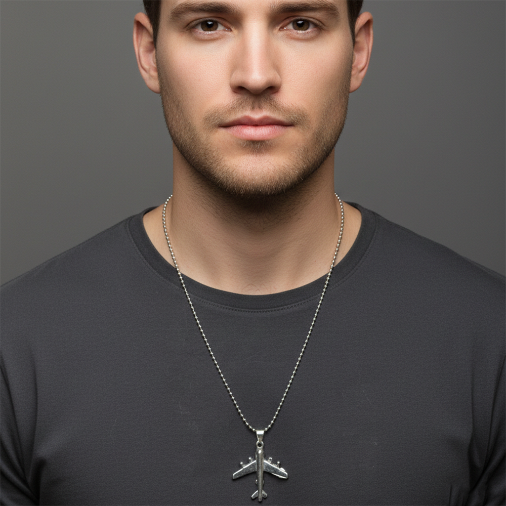 Urthn Stylish Airplane Mens Necklace (Pack Of 6)