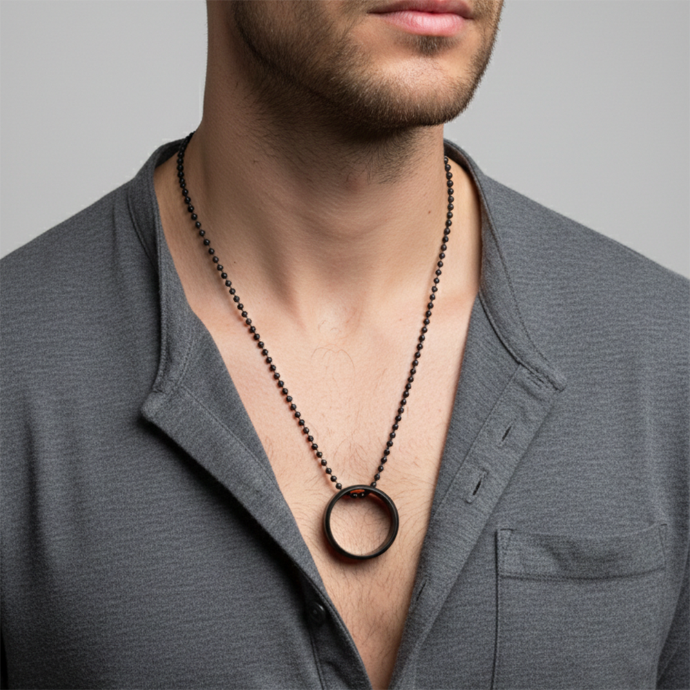 Urthn Trendy fusion Ring Mens Necklace (Pack Of 6)