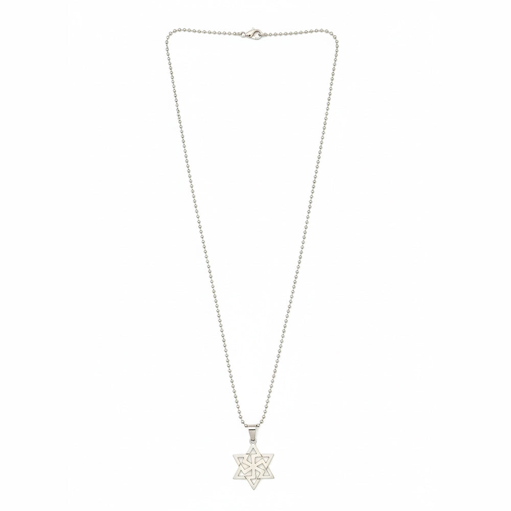 Urthn Stainless Steel Geometric Star Pendant Necklace(Pack of 6)