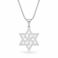 Urthn Stainless Steel Geometric Star Pendant Necklace(Pack of 6)