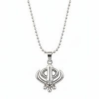 Urthn Mens Spiritual Khanda Symbol Chain Necklace(Pack of 6)