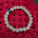 Urthn Grey Obsidian Beads Bracelet with Evil Eye Charm