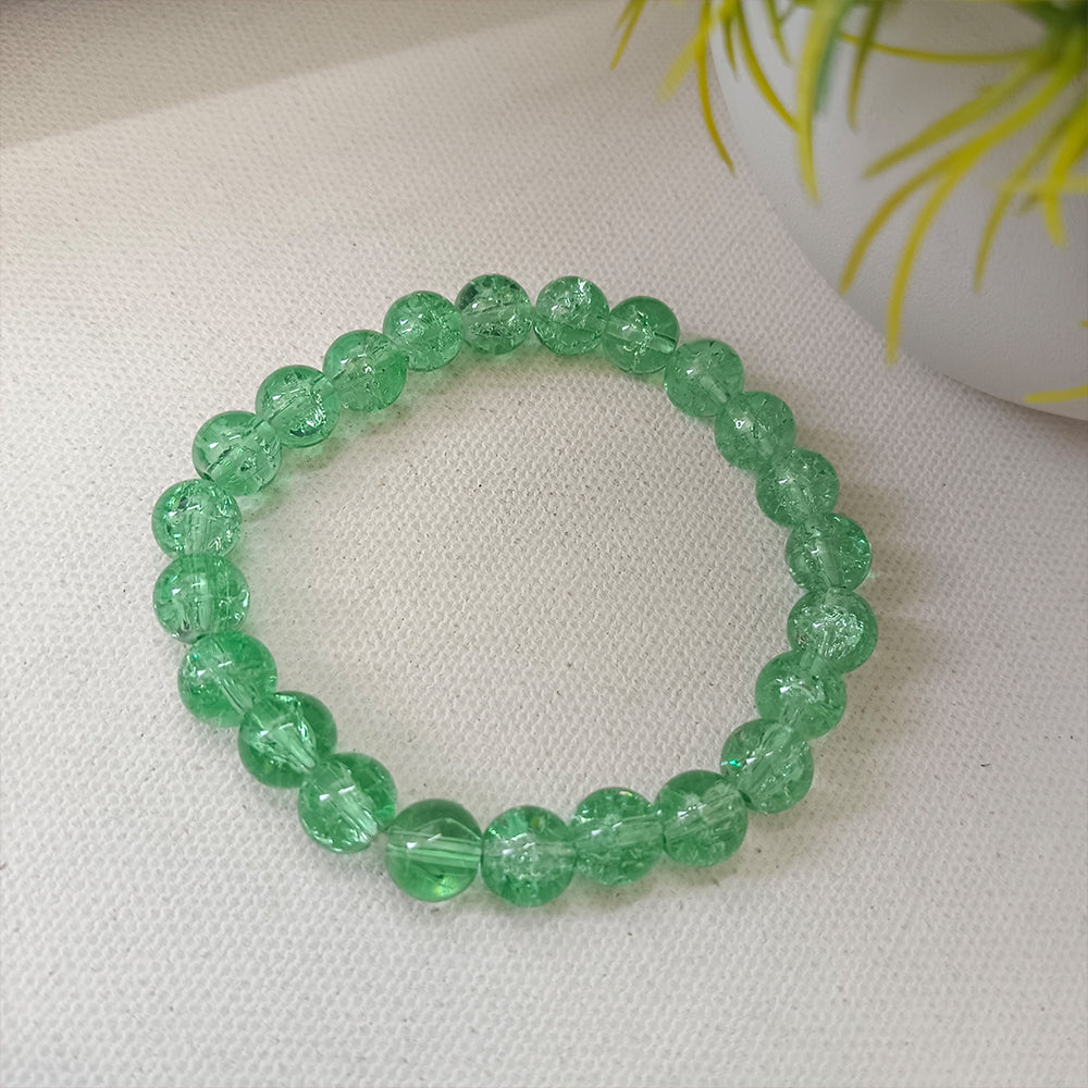 Urthn Stretchable Green Beaded Wrist Bracelet