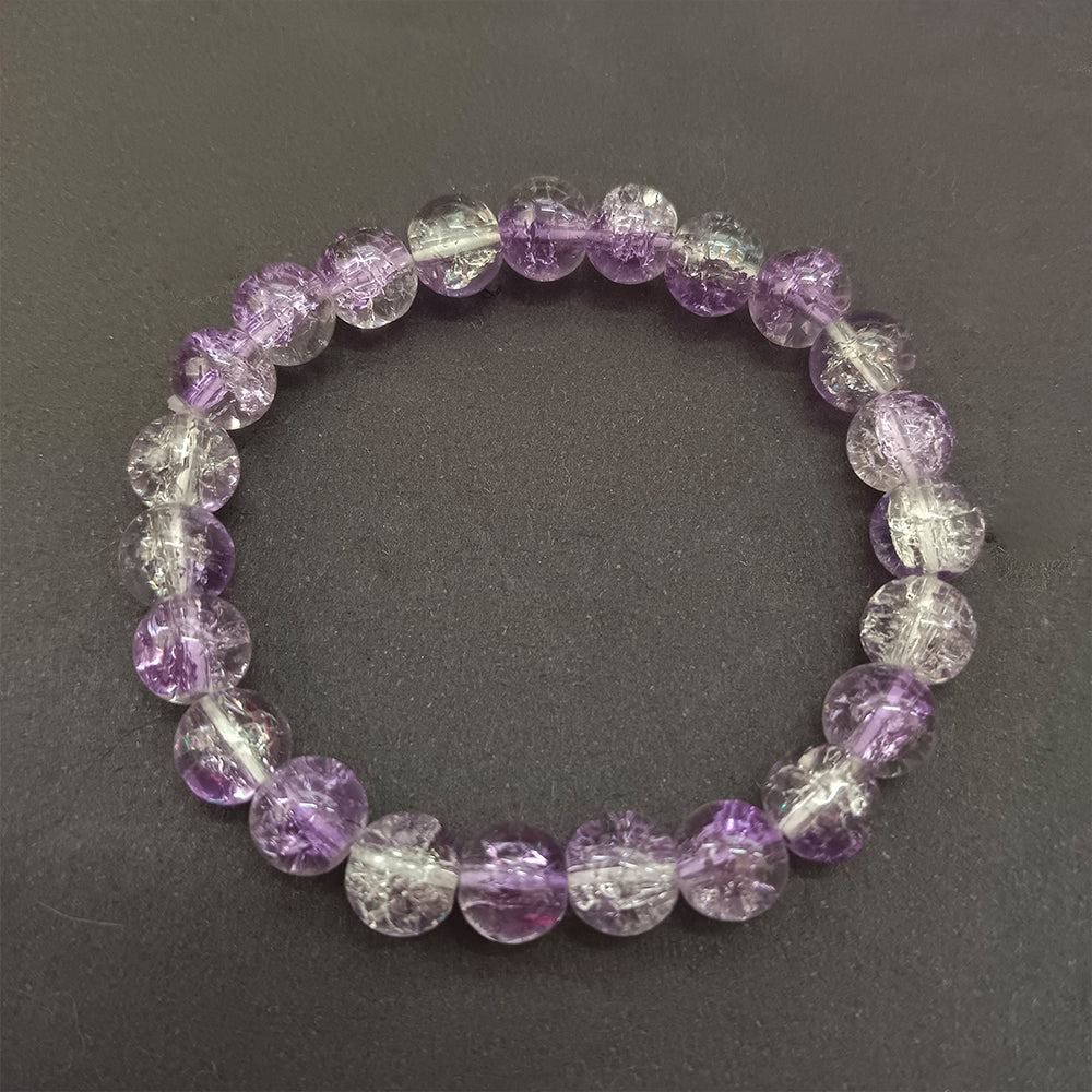 Urthn Stretchable Purple Beaded Wrist Bracelet