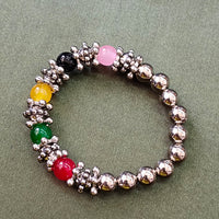 Urthn Stretchable Multi Color Beaded Wrist Bracelet
