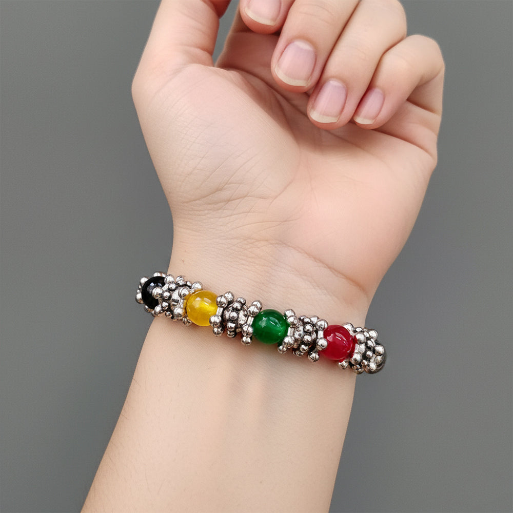 Urthn Stretchable Multi Color Beaded Wrist Bracelet