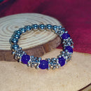 Urthn Stretchable Purple Color Beaded Wrist Bracelet