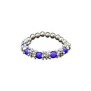 Urthn Stretchable Purple Color Beaded Wrist Bracelet