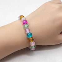 Urthn Crystal Crackle Multicolor Glass Beads Bracelet (Pack Of 6)