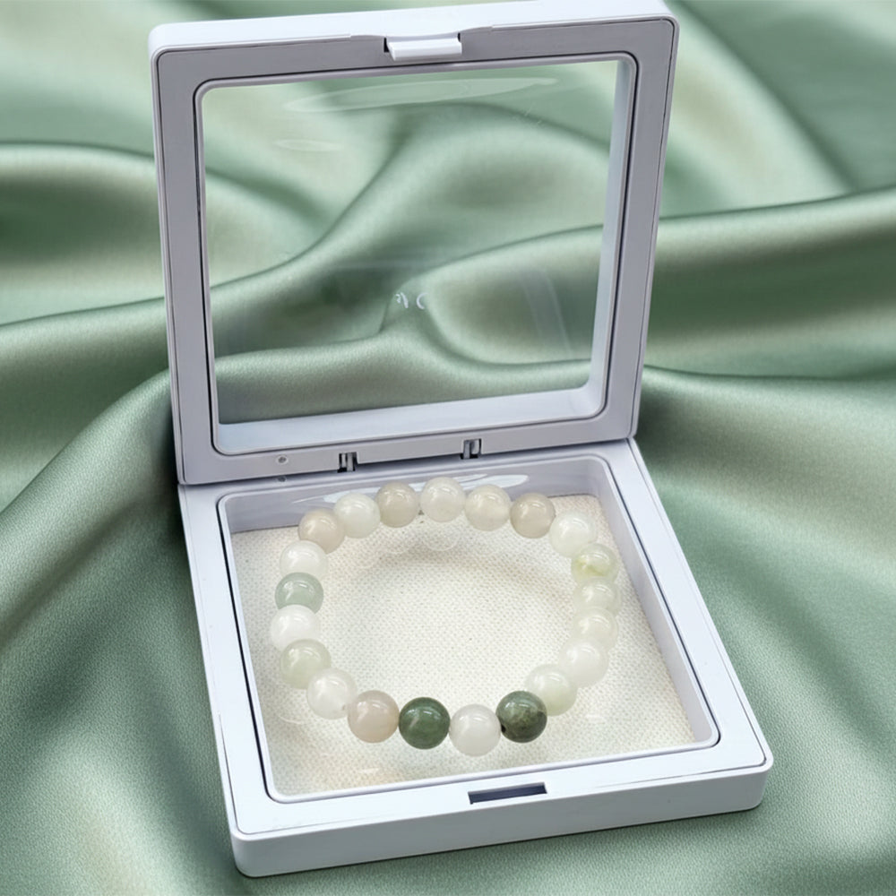 Urthn Burmese Jade Natural Stone Bracelet(Pack of 3)