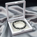 Urthn Snowflake Obsidian Natural Stone Bracelets(Pack of 3)