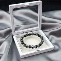 Urthn Snowflake Obsidian Natural Stone Bracelets(Pack of 3)