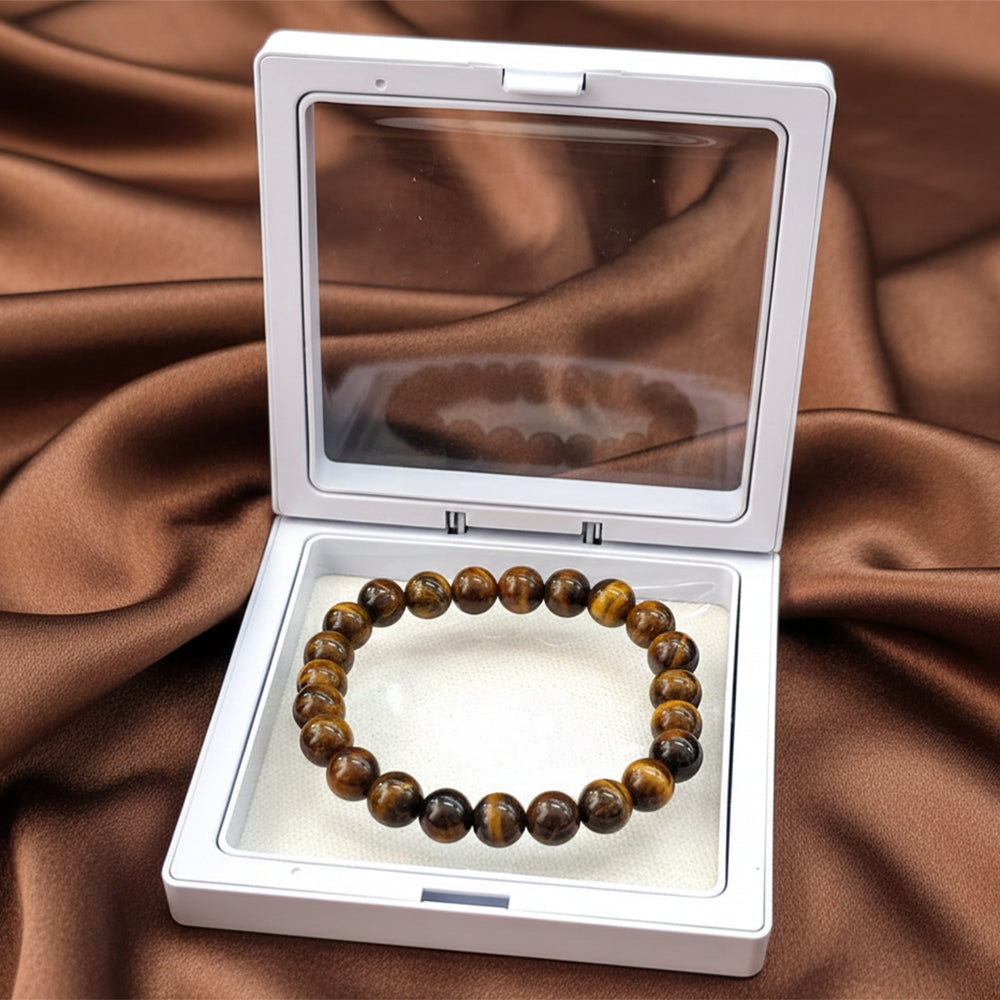 Urthn Tiger Eye Natural Stone Bracelet(Pack of 3)