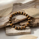 Urthn Tiger Eye Natural Stone Bracelet(Pack of 3)