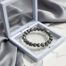 Urthn Black Sesame Jasper Natural Stone Bracelet(Pack of 3)