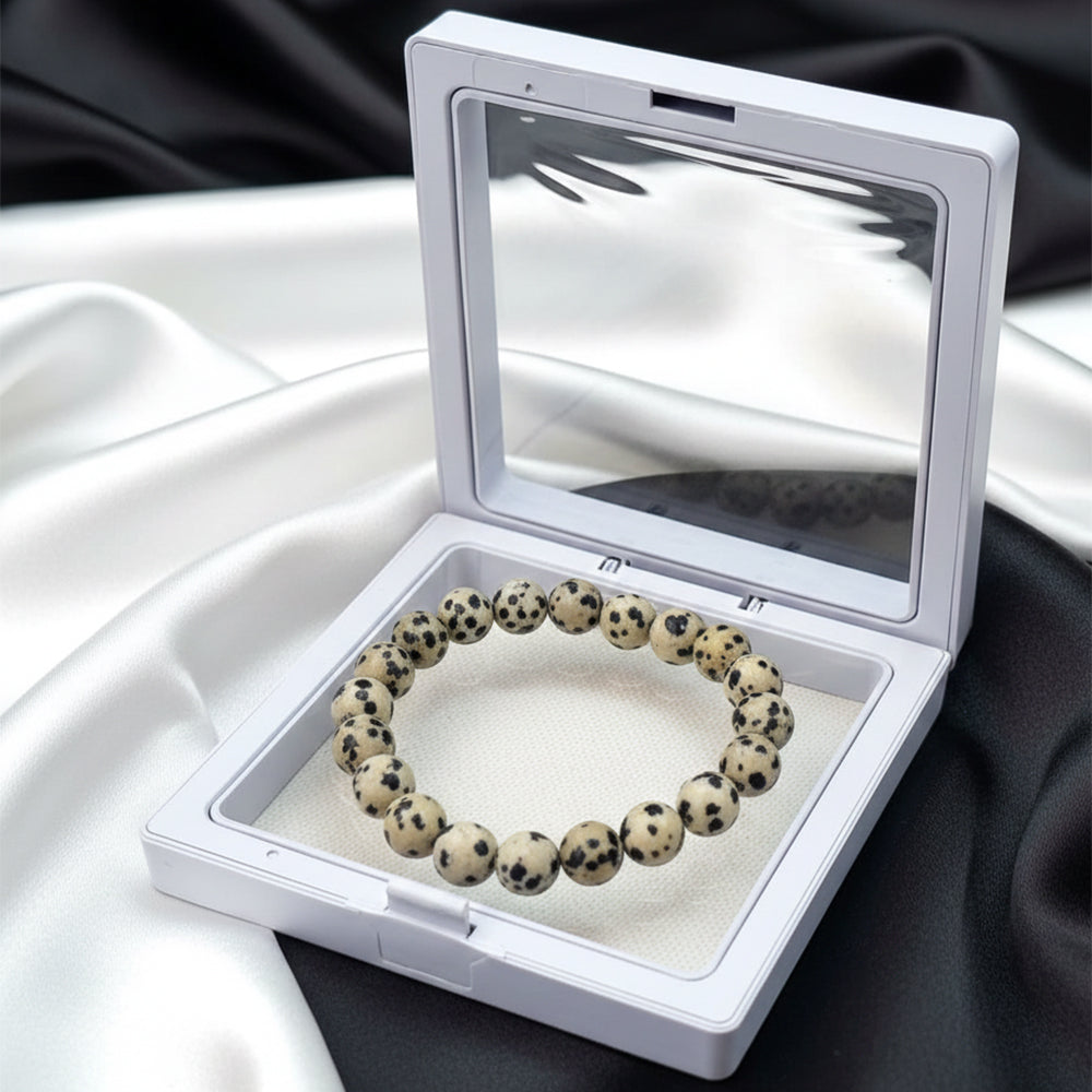 Urthn Dalmatian Jasper Natural Stone Bracelet(Pack of 3)