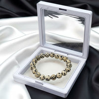 Urthn Dalmatian Jasper Natural Stone Bracelet(Pack of 3)