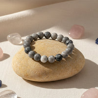Urthn Grey Jasper Natural Stone Bracelet For Inner Strength(Pack of 3)