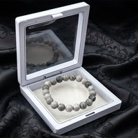 Urthn Grey Jasper Natural Stone Bracelet For Inner Strength(Pack of 3)