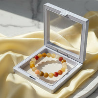 Urthn Golden Silk Jade  Natural Stone Bracelet(Pack of 3)