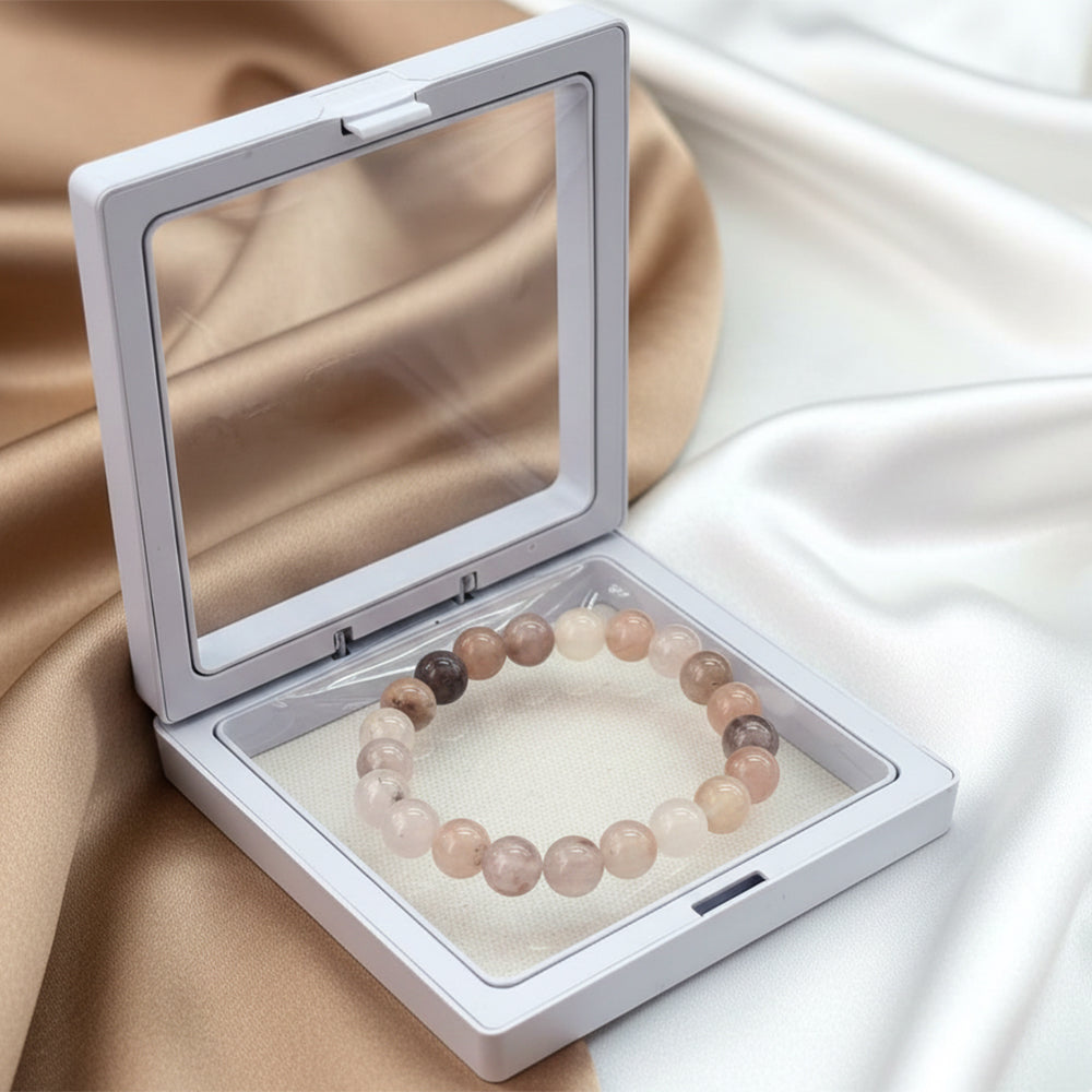 Urthn lavender And Rose Quartz Natural Stone Bracelet(Pack of 3)