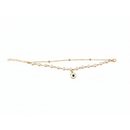 Urthn Gold Plated Evil Eye & Pearl Multi Layer Bracelet(Pack of 6)