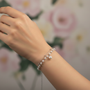 Urthn Silver Plated Pearl Multi Layer Bracelet(Pack of 6)