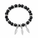 Urthn Nature Inspired Leaf Charm Beads Bracelet (Pack of 6)