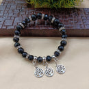 Urthn Minimal Black Crystal Beads Bracelet