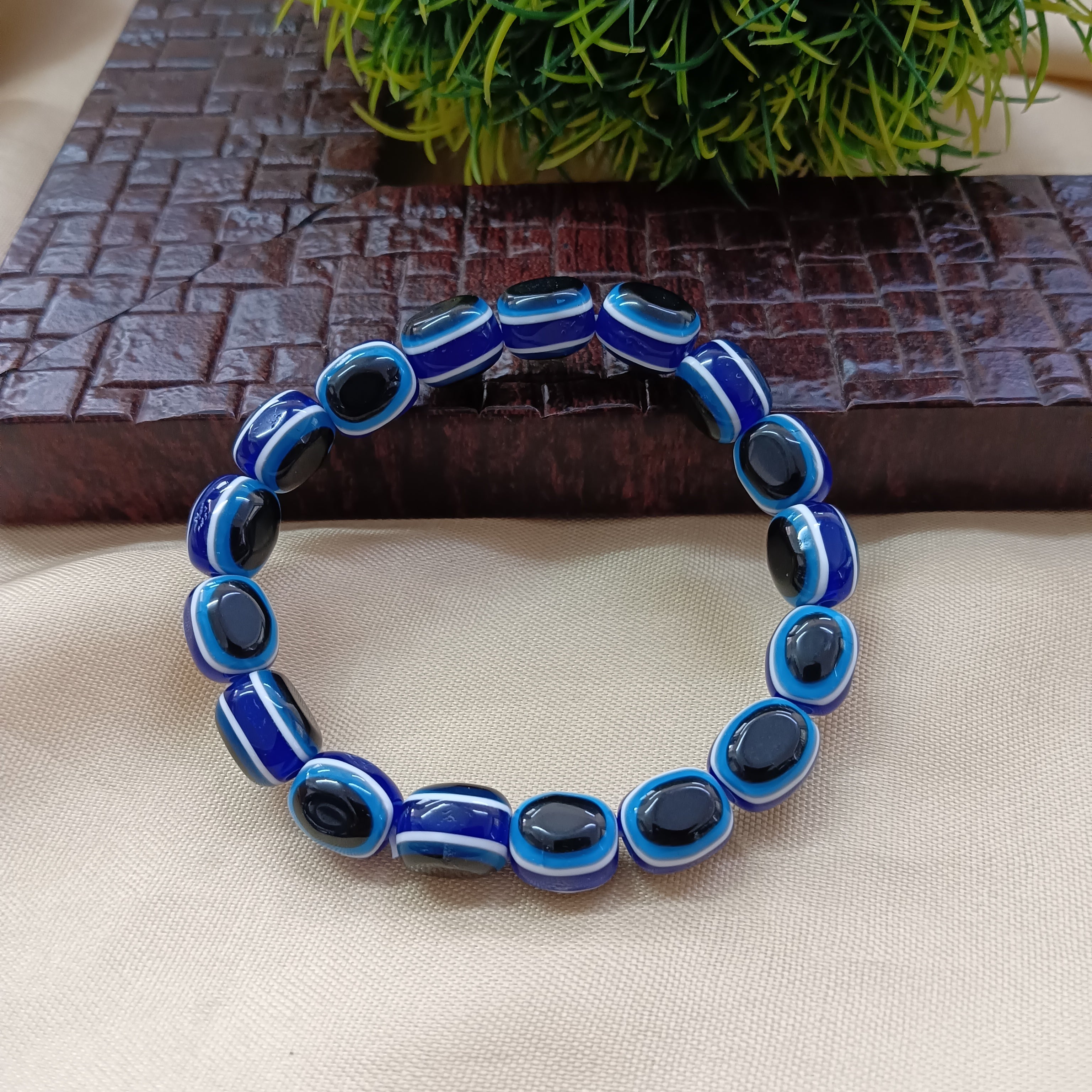 Urthn Blue Evil Eye Beads Unisex Bracelet   (Pack of 6)