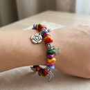Urthn Artistic Rainbow Beads Statement Bracelet(Pack of 6)