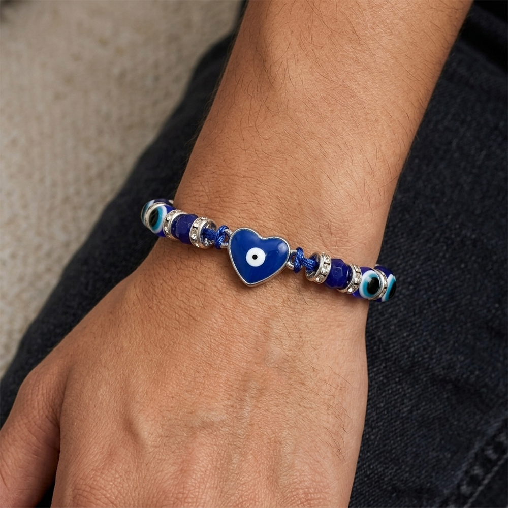 Urthn Protective Charm Evil Eye Beads Bracelet  For Men (Set of 6)
