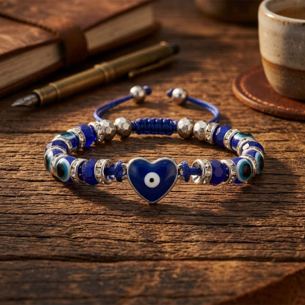 Urthn Protective Charm Evil Eye Beads Bracelet  For Men (Set of 6)