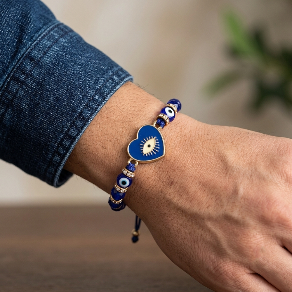 Urthn Protective Charm Evil Eye Beads Bracelet For Men (Set of 6)