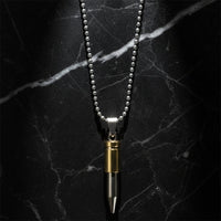 Urthn Gold & Silver Tone Bullet Shape Pendant Necklace for Men(Pack of 6)