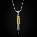 Urthn Gold & Silver Tone Bullet Shape Pendant Necklace for Men(Pack of 6)