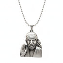Urthn Silver Plated Sai Baba Pendant Necklace for Men(Pack of 6)