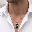 Urthn Luxury Black Finish Steel Chain Pendant for Men
