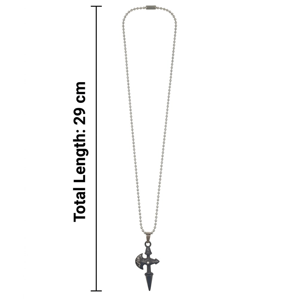 Urthn Unique Black Axe Steel Chain Pendant for Men (Pack of 6)
