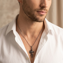 Urthn Unique Black Axe Steel Chain Pendant for Men