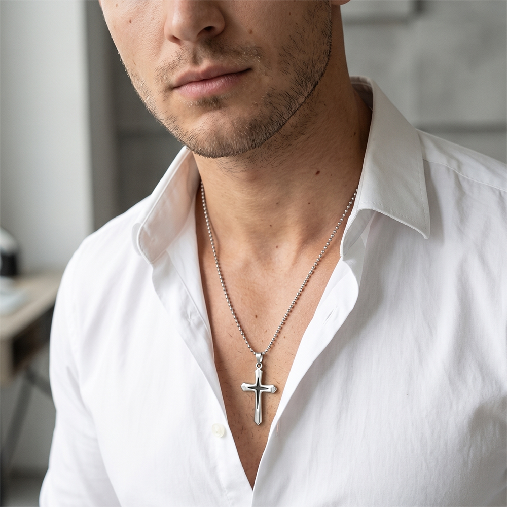Urthn Cross Chain Pendant For Men (Pack of 6)