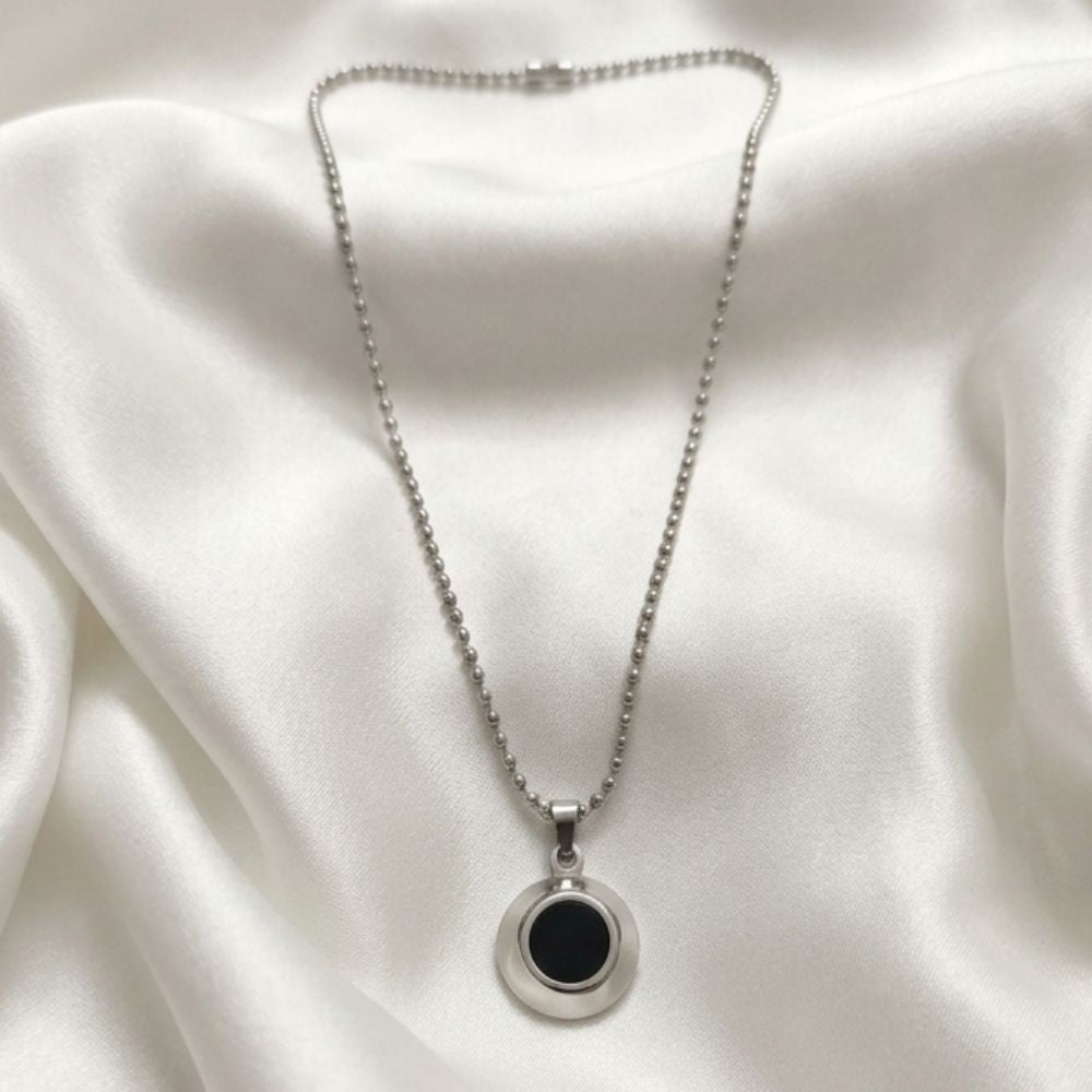 Urthn Fashion Black Crystal Chain Pendant (Pack of 6)