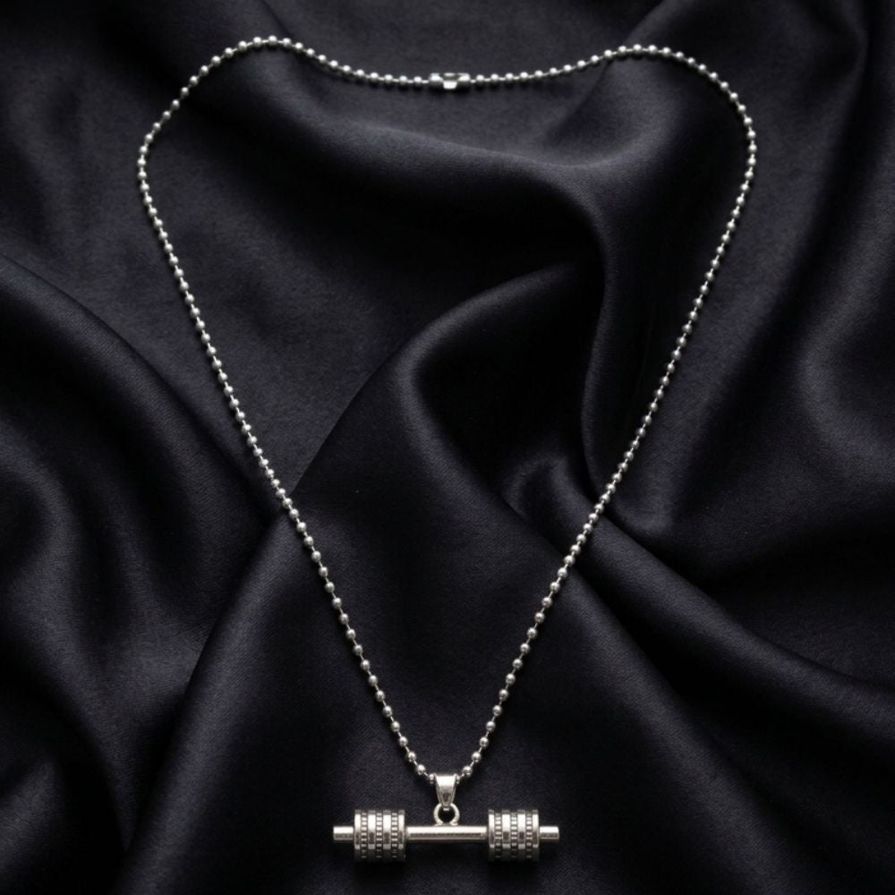 Urthn Trendy Fitness Dumbbell Pendant Chain For Men (Pack of 6)