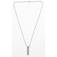 Urthn Silver Tone Bullet Shape Pendant Necklace for Men (Pack of 6)