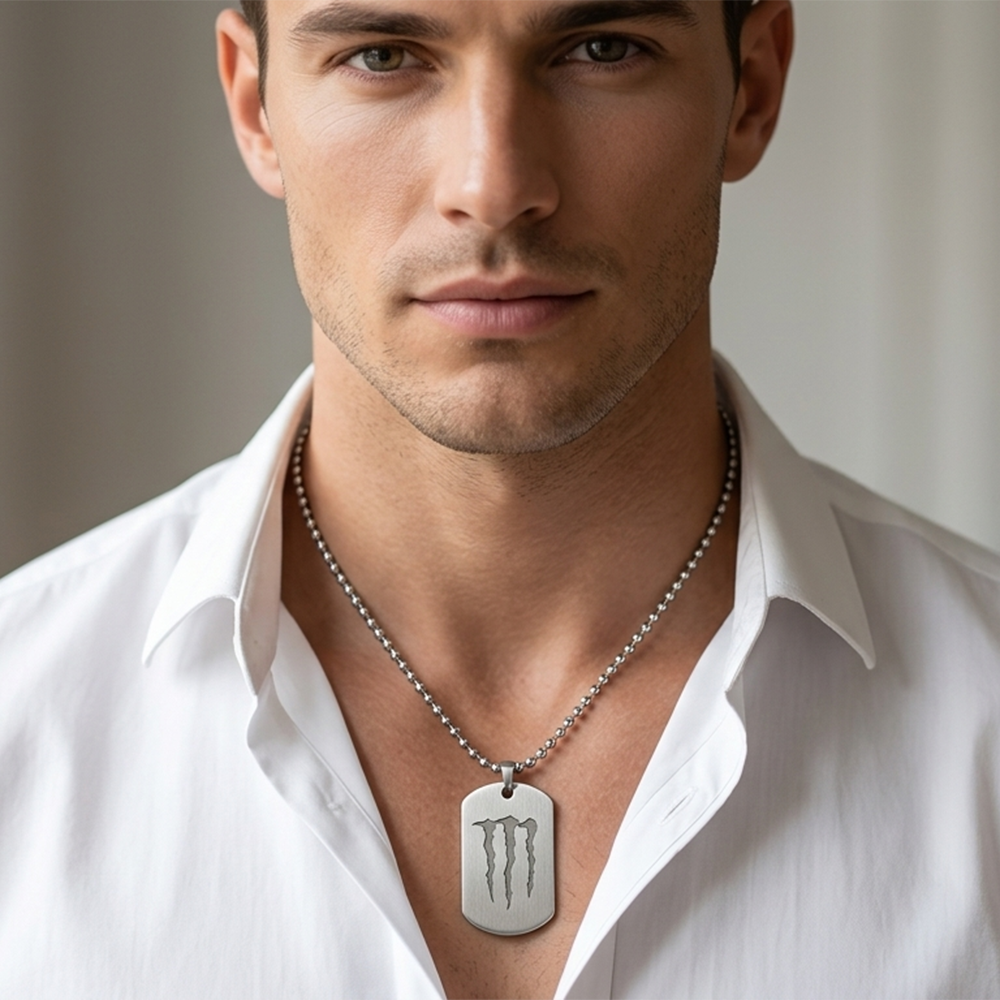 Urthn Shattered Steel Monster Claw Chain Pendant for Men's(Pack of 6)
