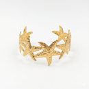 Urthn Gold Starfish Design Cuff Bracelet Ocean Inspired Statement Kada(Pack of 3)