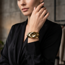 Urthn Stylish Gold Finish Kada Bracelet Trendy Fashion Accessory for Women(Pack of 6)