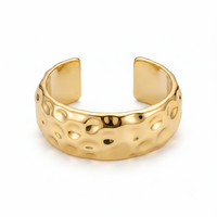 Urthn Modern Gold Finish Hammered Statement Kada Bracelet for women(Pack of 6)