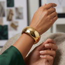 Urthn Timeless Gold Finish Statement Kada Bracelet for women(Pack of 6)