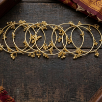 Urthn Gold Plated Viral Designer Kashmiri Bangles Set (8 Piece in Set) - Pack of 3